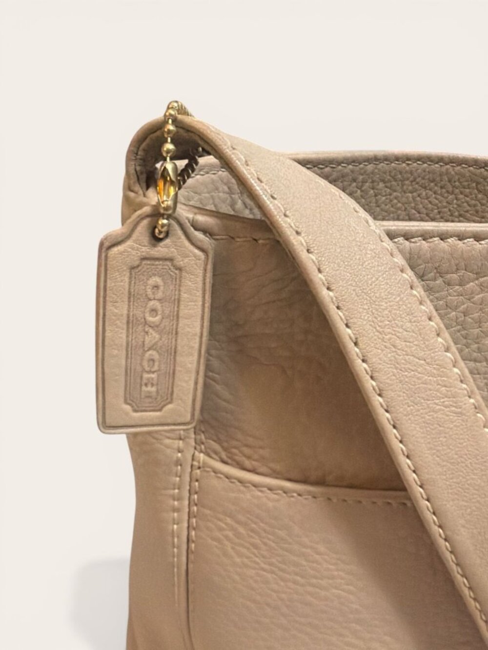VTG Coach Sonoma Pocket Zip Crossbody 4924 Wheat Natural Grain Leather 90s USA - Picture 7 of 11